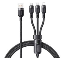 3in1 USB to USB-C | Lightning | Micro USB Cable, Mcdodo CA-0930, 6A, 1.2m (Black)