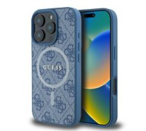 Guess GUHMP16LG4GFRB iPhone 16 Pro 6.3" niebieski|blue hardcase 4G Ring Classic Logo MagSafe