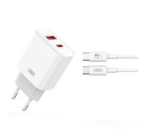 XO wall charger CE12 PD QC3.0 20W 1x USB 1x USB-C white + USB-C - USB-C cable