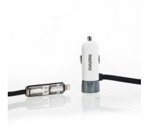 REMAX Car Charger RCC-102 - USB - 3,4A with 2 in 1 cable Micro USB, Lightning silver