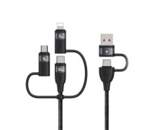 USAMS Kabel U85 2xUSB-C|USB|Micro-USB| Lightning 6w1 2m 100W PD Fast Charge czarny|black SJ646USB01 (US-SJ646)