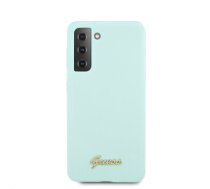 GUHCS21MLSLMGLB Guess Silicone Metal Logo Script Cover for Samsung Galaxy S21+ Light Blue