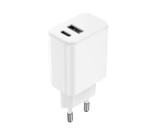 Setty charger 1x USB + USB-C 3A 20W white