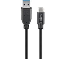 Goobay Sync & Charge Super Speed USB-C to USB A 3.0 charging cable 67999 Round cable, USB-C male, USB 3.0 male (type A), Black, 0.5 m