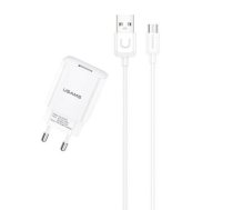 USAMS Ład. siec. 1xUSB T21 micro USB biały|white 2,1A Fast Charging T21OCMC01