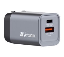 Verbatim GNC-35 GaN Charger 35W with 1 x USB-C PD 35W / 1 x USB-A QC 3.0 (EU/UK/US)