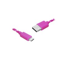 PS USB-microUSB kabelis, 1 m, rozā krāsā.