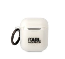 Karl Lagerfeld 3D Logo NFT Karl Head TPU Case for Airpods 1|2 White