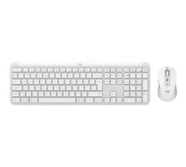 Logitech MK950 Signature Slim keyboard Mouse included Office RF Wireless + Bluetooth QWERTY US International White