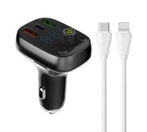 LDNIO Bluetooth C704Q 2USB, USB-C Transmiter FM + USB-C - Lightning cable