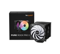 Pure Rock Pro 3 LX|Air|LGA1150/LGA1151/LGA1155/LGA1200/LGA1700/LGA1851/SAM4/SAM5|Fan speed 2000 rpm|Air flow 61.8 cfm|Fan light|Noise level, max 34.8 dB|Dimensions 139 x 124 x 155 mm|Colour Black|Weight 1.08 kg