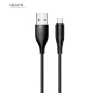 Usams US-SJ268 U18 Flexi PVC Universāls Micro USB uz USB DAtu un Ātras Uzlādes 2A Apaļa konektora Plug Labelis 1m Melns