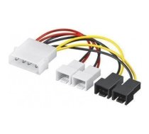 Goobay 93632 Power cable/adapter for PC fans; 5.25 inch male to fan 2x 12 V/2x 5 V, 0.15 m