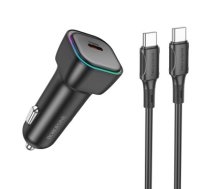 Borofone Car charger BZ28 Trophie - Type C - PD 30W 3A with Type C to Type C cable black