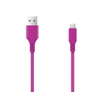 Setty cable USB- microUSB 1,0 m 2A magenta