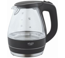 Kettle Adler AD 1224 Standard kettle, Glass, Glass/Black, 2000 W, 1.5 L, 360° rotational base