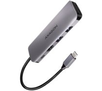Multiport USB 3.2 Gen 1 hub. HDMI, card reader and Power Delivery. 20 cm USB-C cable.