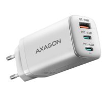 AXAGON ACU-DPQ65W GaN Wall charger, 3x port (USB + dual USB-C), PD3.0/QC4+/PPS/Apple, 65W, white