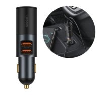 Baseus Share Together Fast Charge Car Charger with Cigarette Lighter Expansion Port, 2x USB, 120W (Gray)