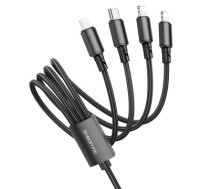 Borofone Cable BX72 4 in 1 - USB to Type C, Micro USB, 2xLightning - 2A 1 metre black