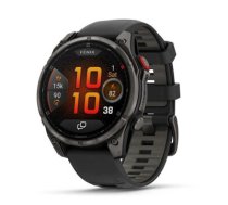 Garmin fēnix 8 Pro AMOLED Sapphire Watch, 47 mm, Carbon grey DLC titanium with Black/pebble grey silicone band