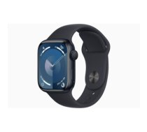Watch Series 9|Screen 1.69"|Display technology OLED|Resolution 430 x 352|Wireless connections WLAN/Bluetooth/NFC|CPU Apple S9, Dual-core|Memory 64GB|GPS|Material housing Aluminium|Colour     Midnight|Operating System watchOS|Dimensions 41 x 35 x 10.7 mm|W