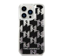 Karl Lagerfeld Monogram Liquid Glitter Case for iPhone 14 Pro Black