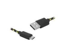 PS USB-microUSB kabelis 1m, pīts, melns