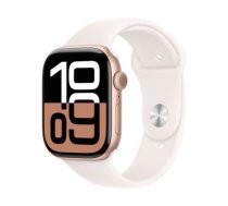 Apple Watch Series 10 GPS + Cellular 46mm Rose Gold Aluminium Case with Light Blush Sport Band - S/M