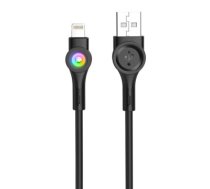 Foneng X59 USB to Lightning cable, LED, 3A, 1m (black)