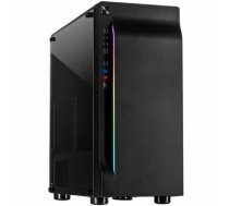 Chassis INTER-TECH A-3411 Creek Gaming Tower, ATX, 1xUSB3.0, 2xUSB2.0, PSU optional, Window side panel, LED light on the front, integrated RGB LED, Black