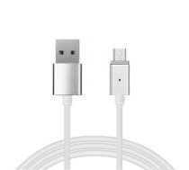 Cable Magnetic Type 1 - USB to Micro USB - with detachable plug 1 Meter SILVER (blister pack)