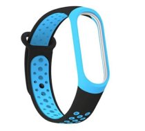 Beline pasek Mi Band 3|4 design czarno-niebieski|black-blue