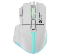 CANYON Fortnax GM-636, 9keys Gaming wired mouse,Sunplus 6662, DPI up to 20000, Huano 5million switch, RGB lighting effects, 1.65M braided cable, ABS material. size: 113*83*45mm, weight:     102g, White