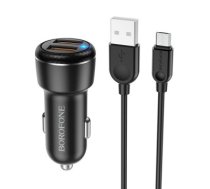 Borofone Car charger BZ17 Core - 2xUSB - QC 3.0 18W with USB to Micro USB cable black
