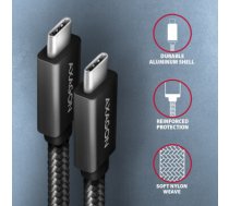 Axagon Data and charging USB 3.2 Gen 2 cable lengh 1 m. PD 100W, 5A, 4K HD video. Black braided.
