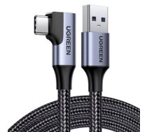 Angle cable USB to USB-C UGREEN US385, 3A, 1m (black)