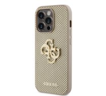 Guess PU Perforated 4G Glitter Metal Logo Case for iPhone 14 Pro Gold