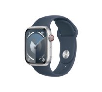 Apple Apple Watch Series?9 GPS + Cellular 41mm Silver Aluminium Case with Storm Blue Sport Band - M/L