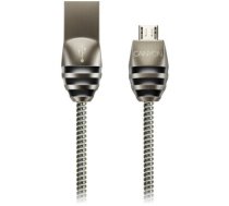 CANYON Micro USB 2.0 standard cable, Power & Data output, 5V 2A, OD 3.5mm, metallic Jacket, 1m, gun color, 0.04kg