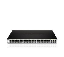 D-LINK DGS-1210-52, Gigabit Smart Switch with 48 10/100/1000Base-T ports and 4 Gigabit MiniGBIC (SFP) ports, 802.3x Flow Control, 802.3ad Link Aggregation, 802.1Q VLAN, 802.1p Priority     Queues, Port mirroring, Jumbo Frame support, 802.1D STP, ACL, LLDP