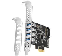 Axagon PCI-Express card with four external USB 3.2 Gen1 ports with dual power. Renesas chipset. Standard & Low profile.