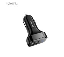 Usams US-CC087 Universāls Auto DC 12V Ātrs 2.1A USB lādētājs ar LED indikatoru Melns