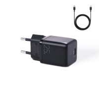 Joyroom small fast charger USB Type C PD 25W EU plug black + USB Type C - USB Type C cable (L-P251)