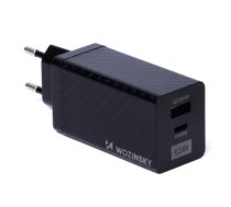 Wozinsky 65W GaN charger with USB ports, USB C supports QC 3.0 PD black (WWCG01)