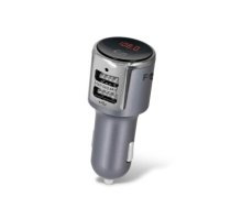 Forever TR-340 Bluetooth 4.2 FM Transmitter Priekš Auto Radio ar Mikrofonu un Tālvadības pulti + Uzlādes Ligzdas 2xUSB 2.1A Pelēks