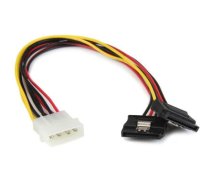 StarTech.com 12in LP4 to 2x Latching SATA Power Y Cable Splitter Adapter - 4 Pin LP4 to Dual SATA