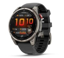 Garmin fēnix 8 Pro AMOLED Sapphire Watch, 47 mm, Titanium with Graphite/black silicone band