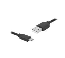 PS USB-microUSB kabelis, 1 m, melns, āda.