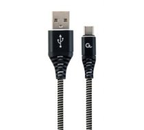 Cablexpert | Premium cotton braided Type-C USB charging and data cable, 1 m | CC-USB2B-AMCM-1M-BW
